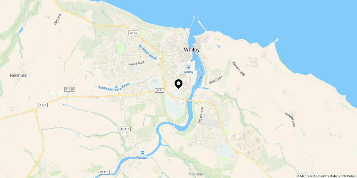 Approximate location of Esk Terrace, Whitby, YO21 1PA
