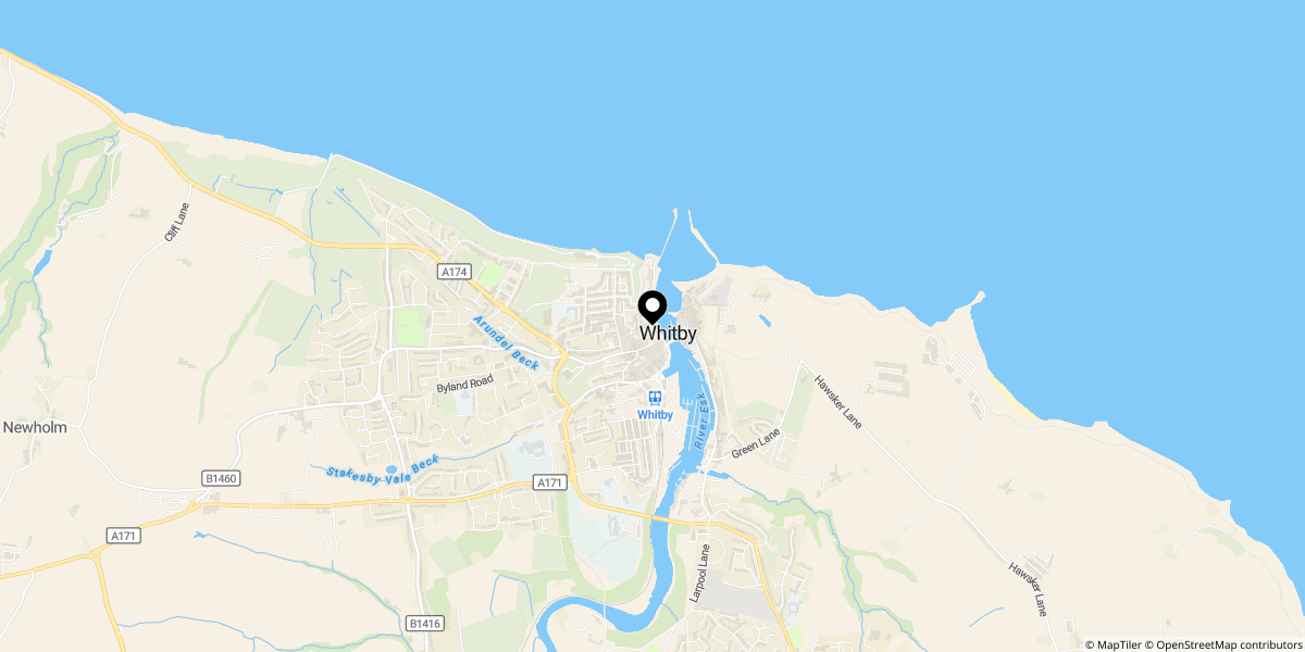 Approximate location of Flowergate, Whitby, YO21 3BB