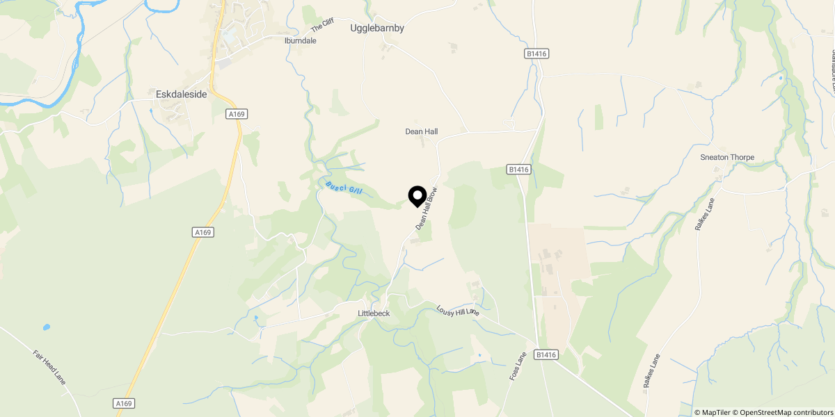 Approximate location of Littlebeck Lane, Sneaton, Whitby, YO22 5HY