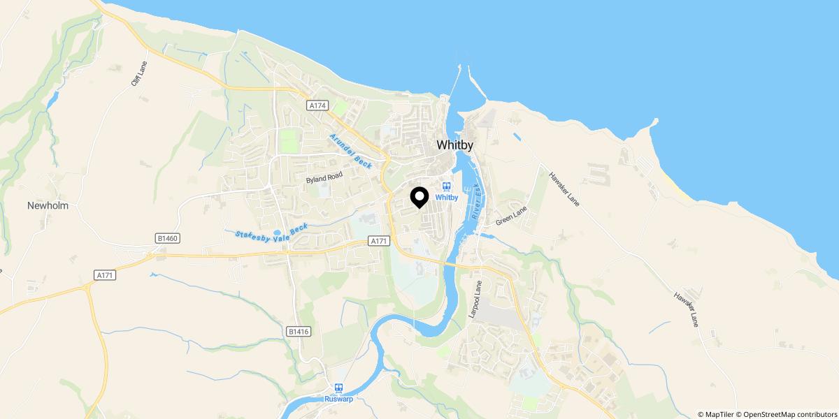 Approximate location of Windsor Terrace, Whitby, YO21 1ET