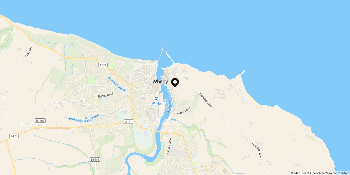 Approximate location of 6 Grape Lane, Whitby, YO22 4BA