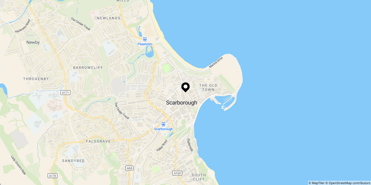 Approximate location of Kittiwake, Apartment 4, Friargate, Scarborough