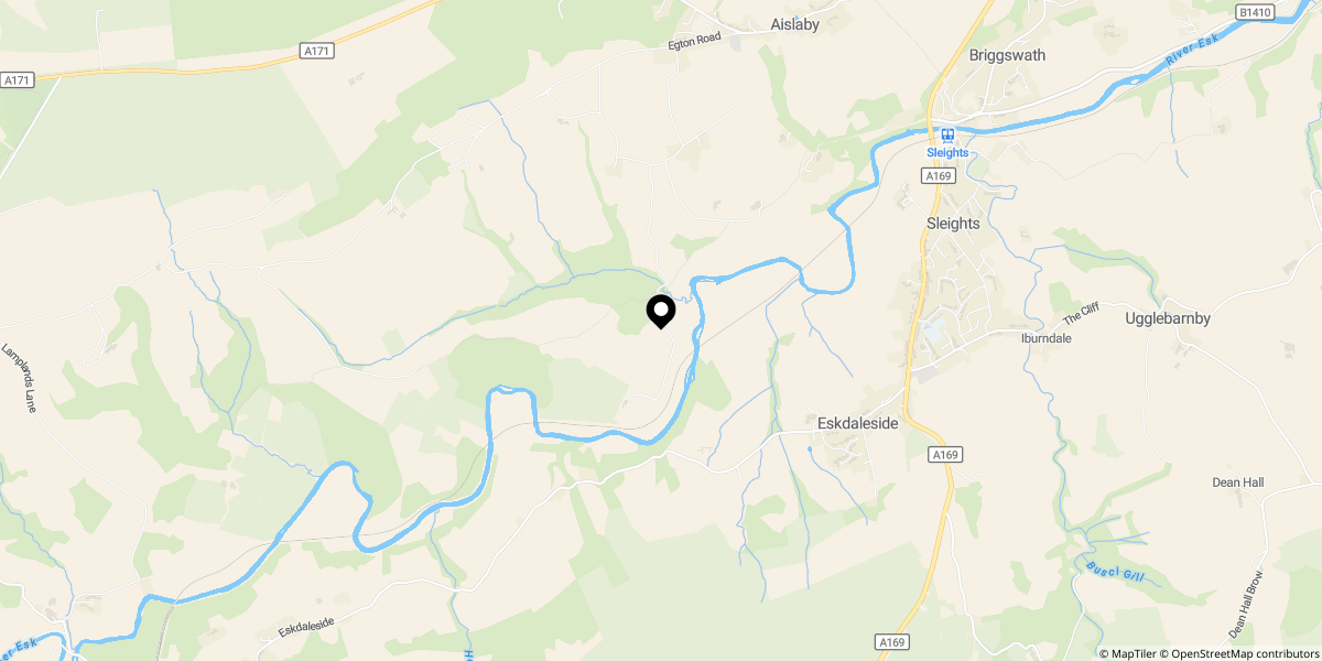 Approximate location of Low Newbiggin, Aislaby