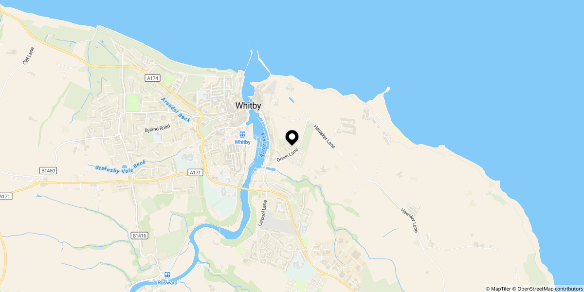 Approximate location of Salt Pan Well Steps, Whitby, YO22 4AB