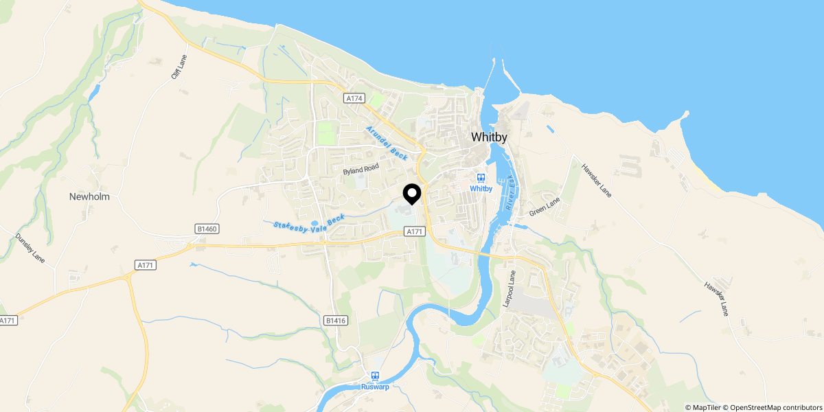 Approximate location of Pannett Way, Whitby, YO21 1NZ