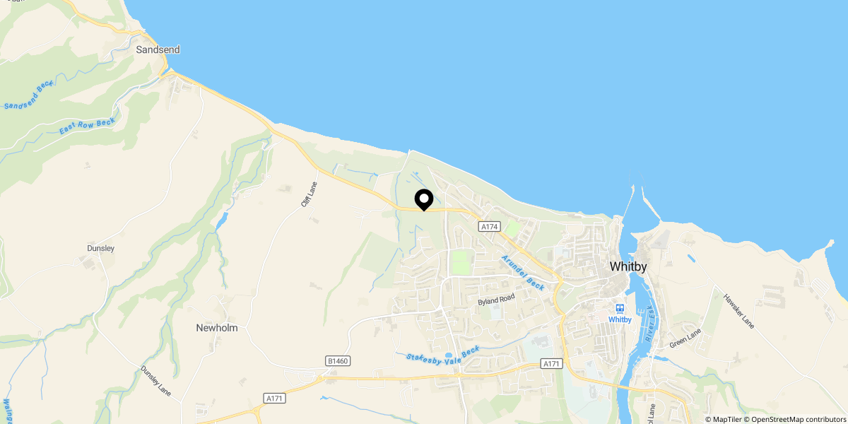 Approximate location of Upgang Lane, Whitby, YO21 3JW