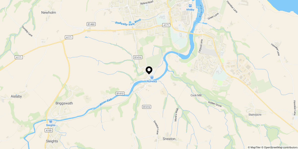 Approximate location of High Street, Ruswarp, Whitby, YO21 1NH