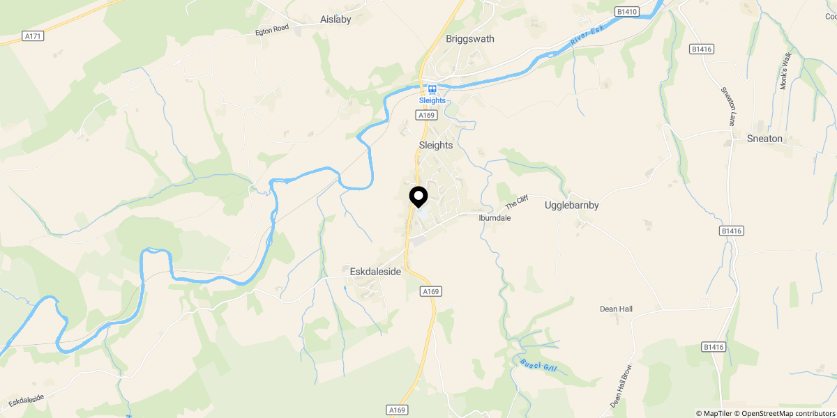 Approximate location of Hall Pasture, Sleights