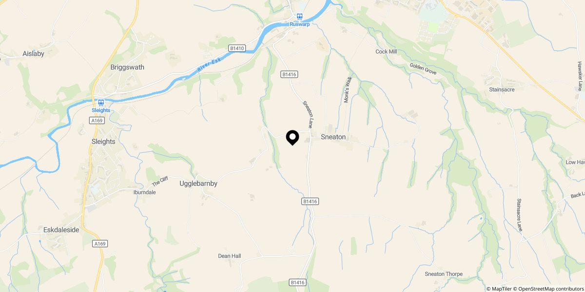 Approximate location of Sneaton Hall Cottages