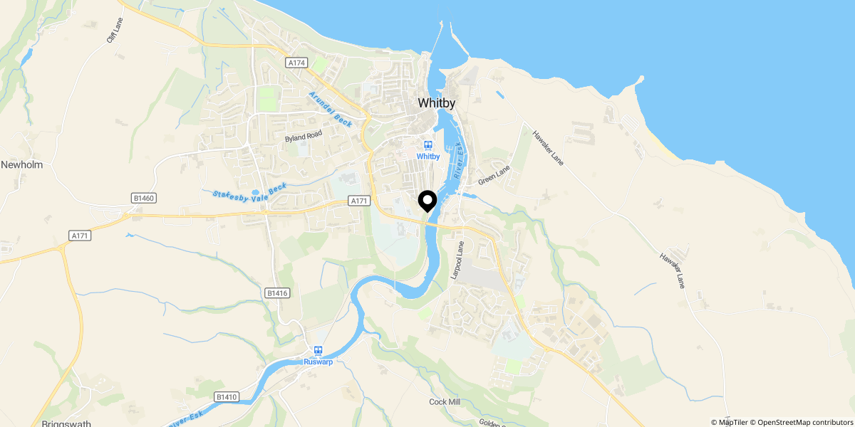 Approximate location of March Court, Whitby, YO22 4FN