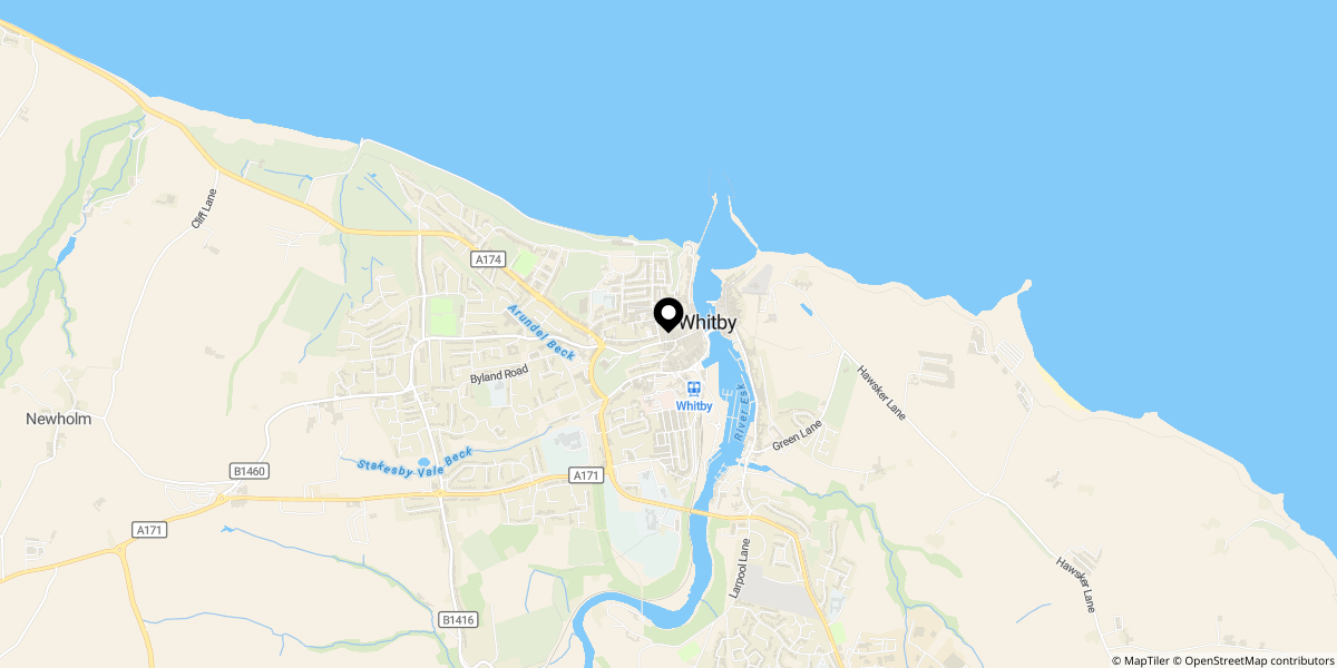 Approximate location of Back St. Hildas Terrace, Whitby, YO21 3DN