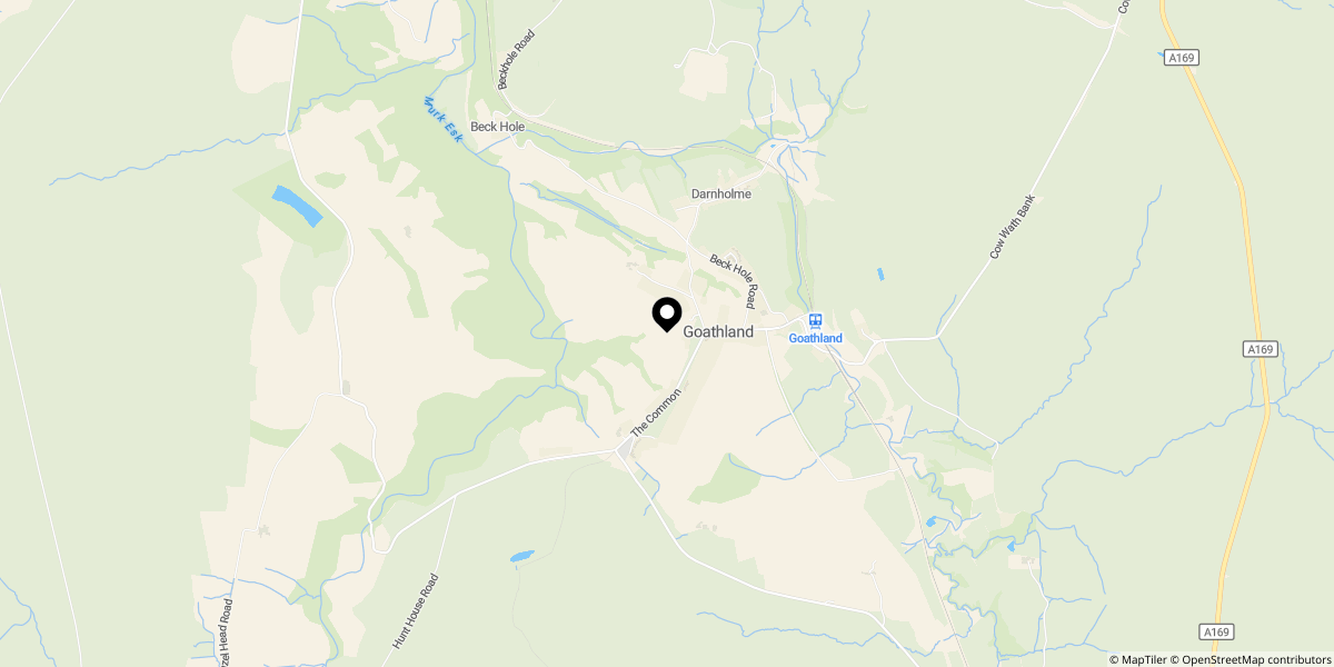 Approximate location of Goathland, Whitby, YO22 5LX