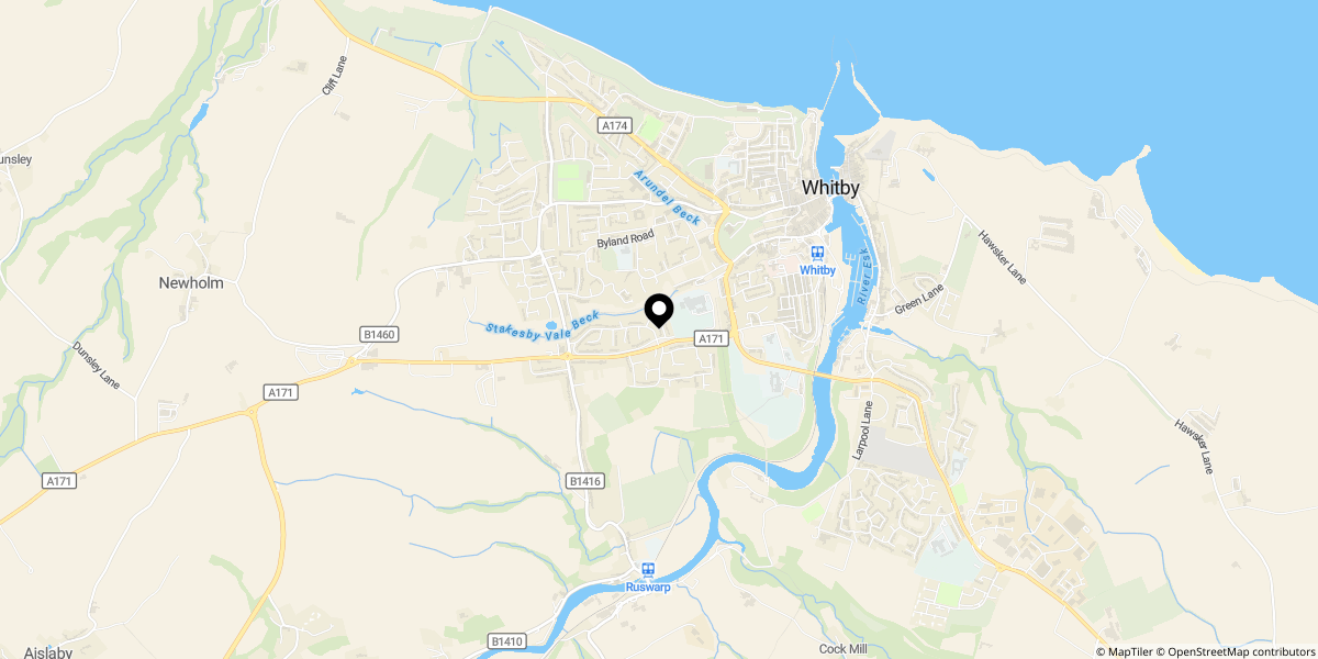Approximate location of Anchorage Way, Whitby, YO21 1NU