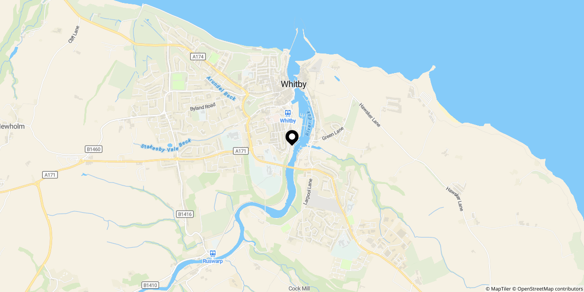 Approximate location of Waterstead Lane, Whitby, YO21 1PF