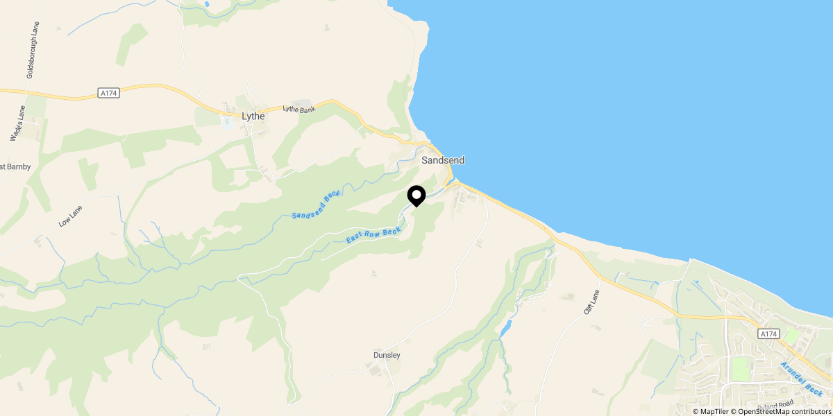 Approximate location of Samphire, Saltmoore, Sandsend