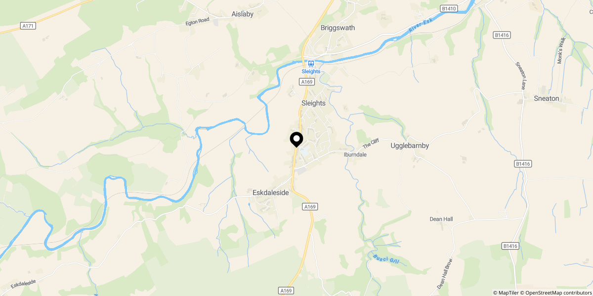 Approximate location of Ingham Close, Sleights, Whitby, YO22 5DW
