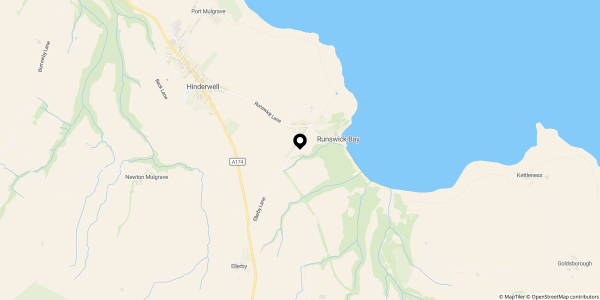Approximate location of Ellerby Lane, Runswick